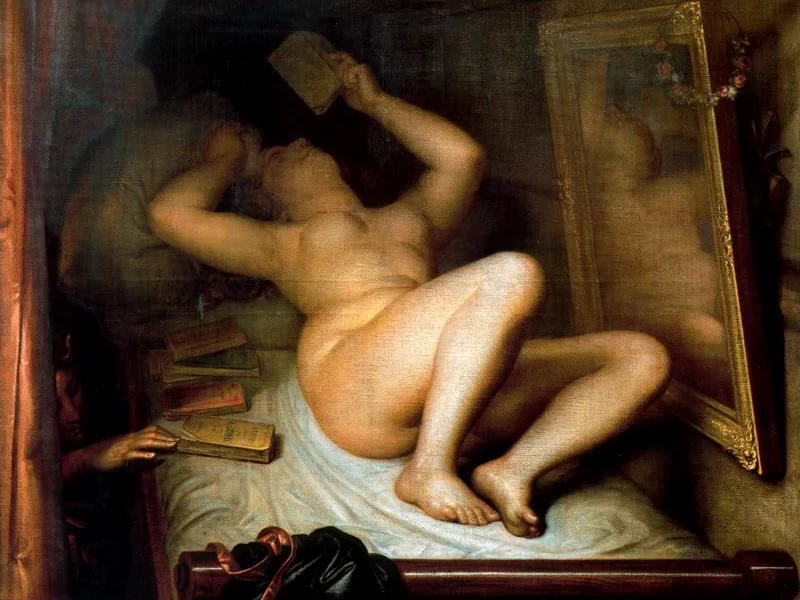 1806-Antoine Wiertz - La lettrice di romanzi - Koninklijke Musea voor Schone Kunsten van België Musées Royaux des Beaux Arts de Belgique